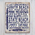 Martha's Vineyard Beaches Sign - Vintage Wood Look Vineyard Arrow Sign
