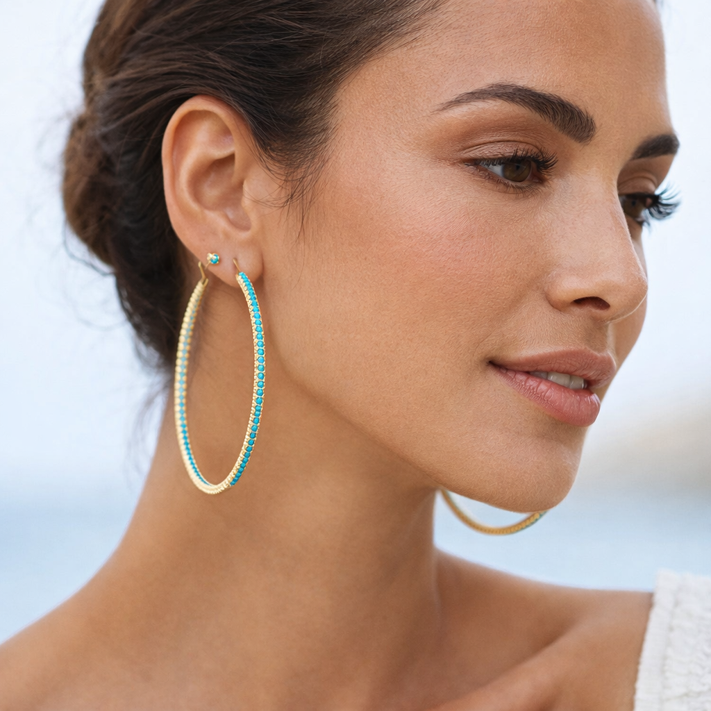 Turquoise Riviera Hoop Earrings