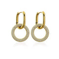Delaney Pave Loop Earrings - Gold