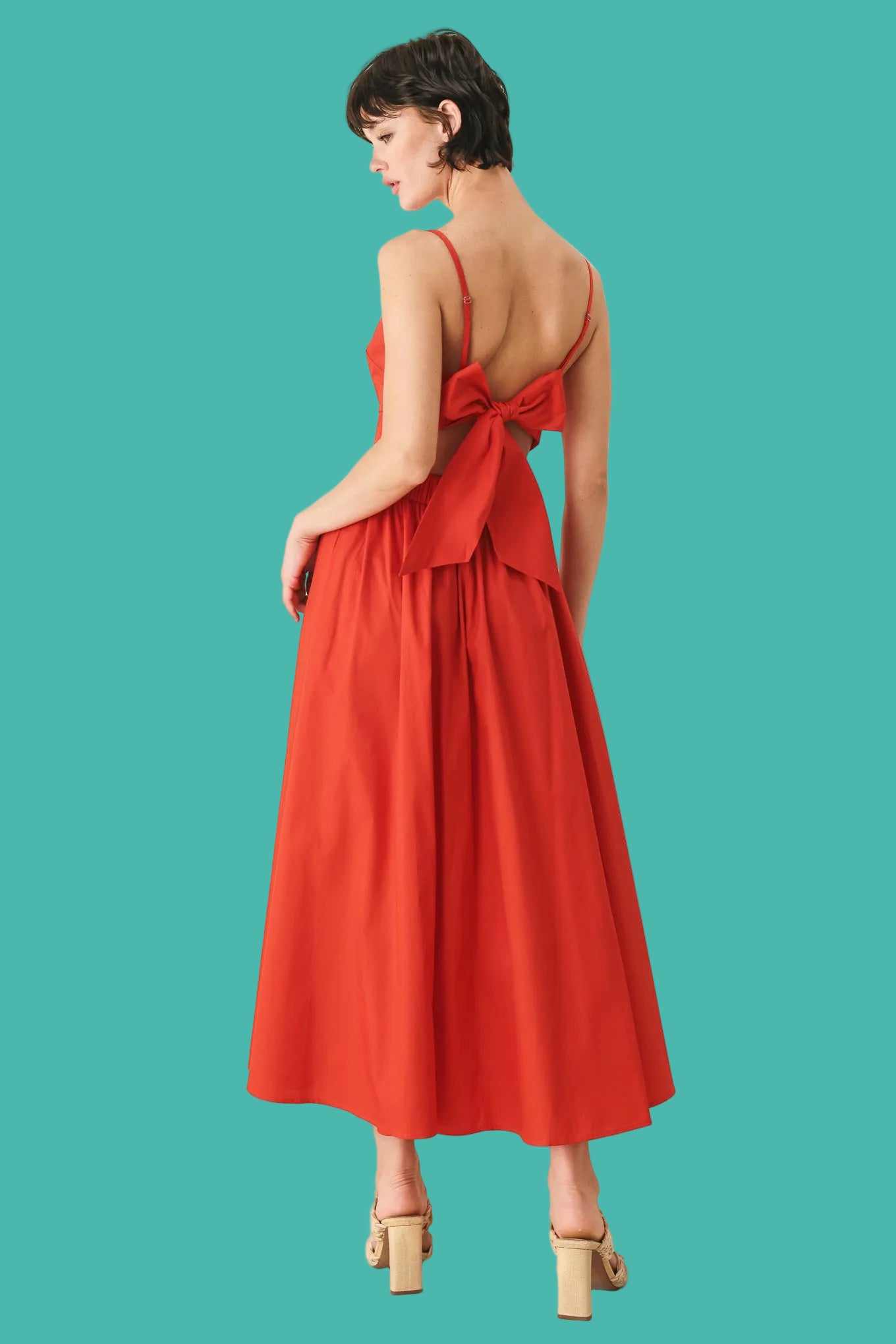 THE RIVIERA NIGHTS WOVEN MIDI DRESS
