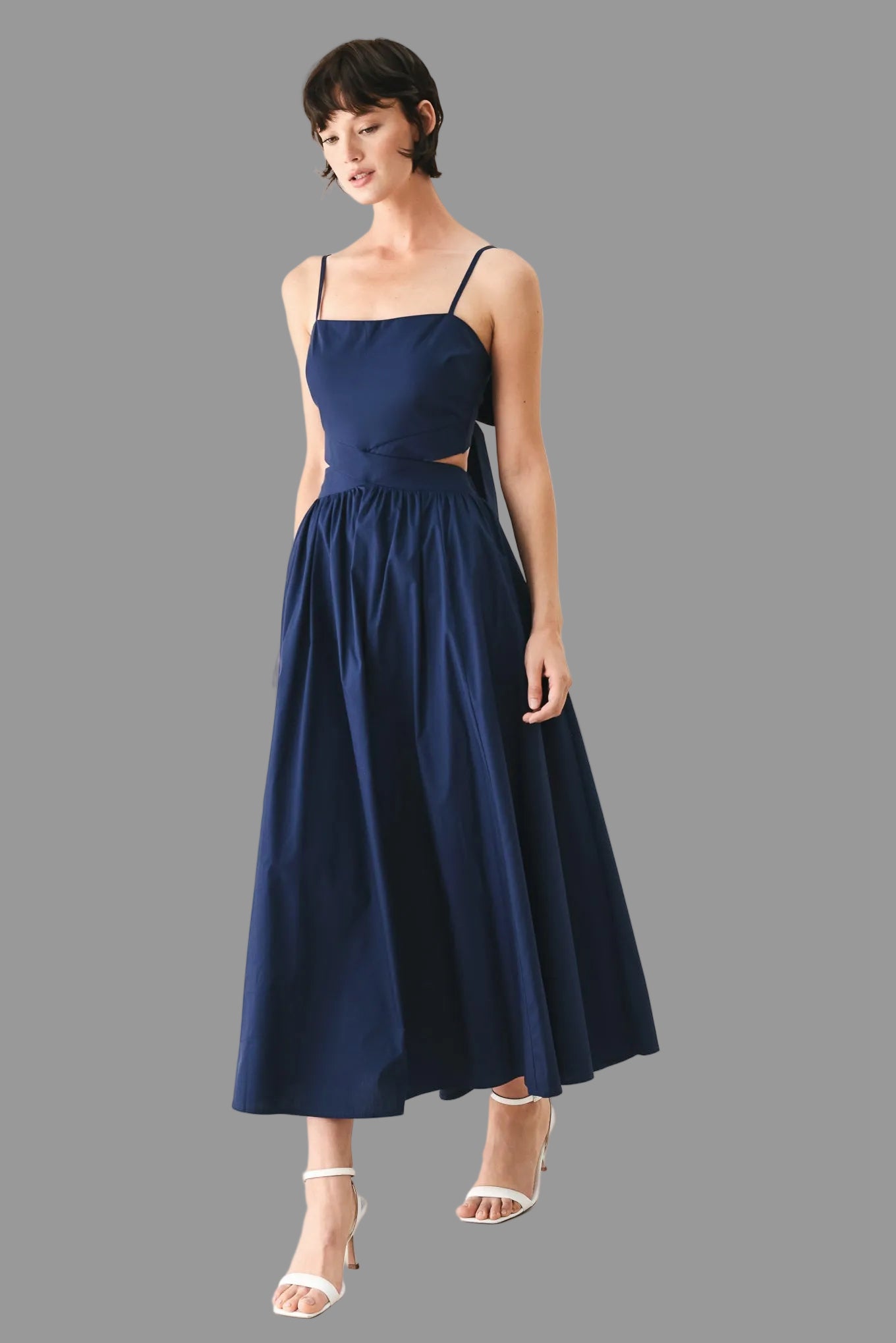 THE RIVIERA NIGHTS WOVEN MIDI DRESS