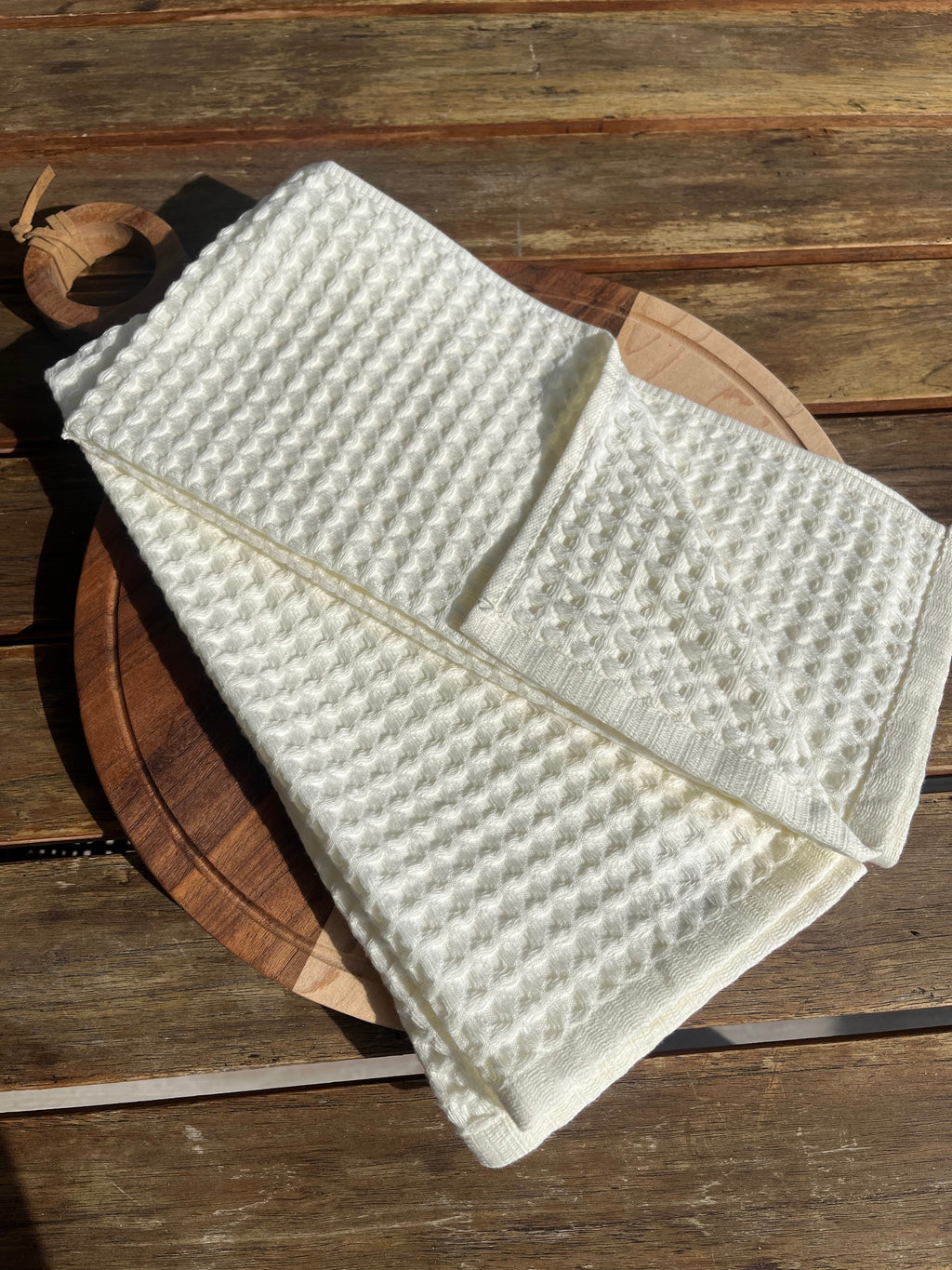 Verona Waffle Kitchen Towels – Soft Neutral Absorbent Dish Towels