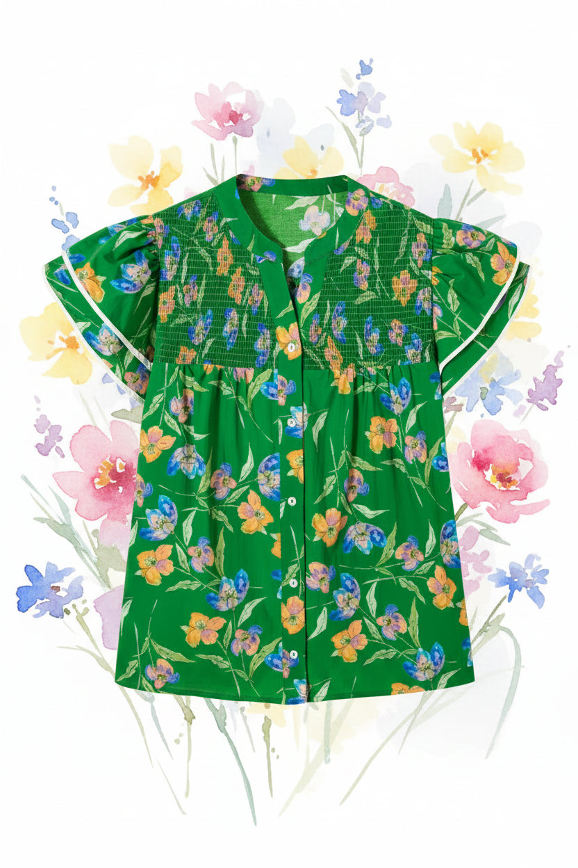 Keilani Short Sleeve Floral PLUS Top